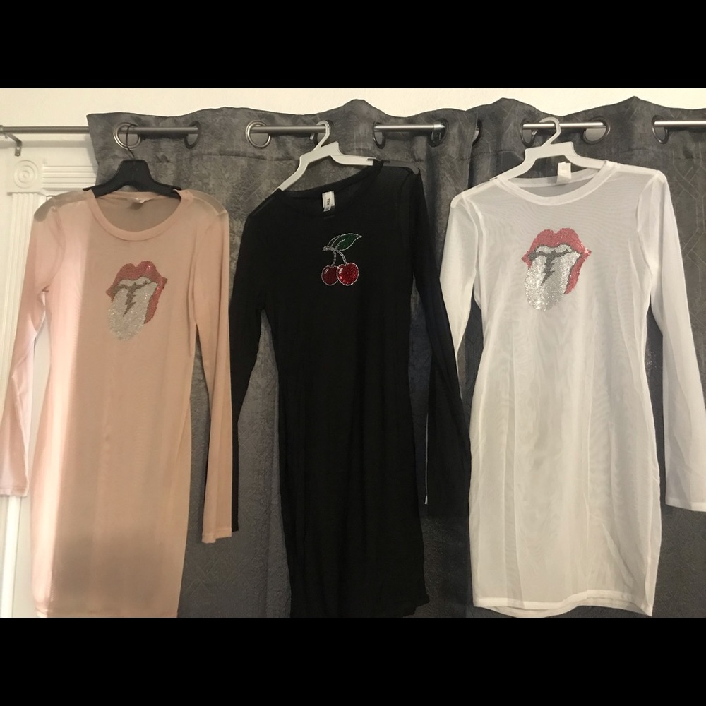 See-through long sleeve dress/top